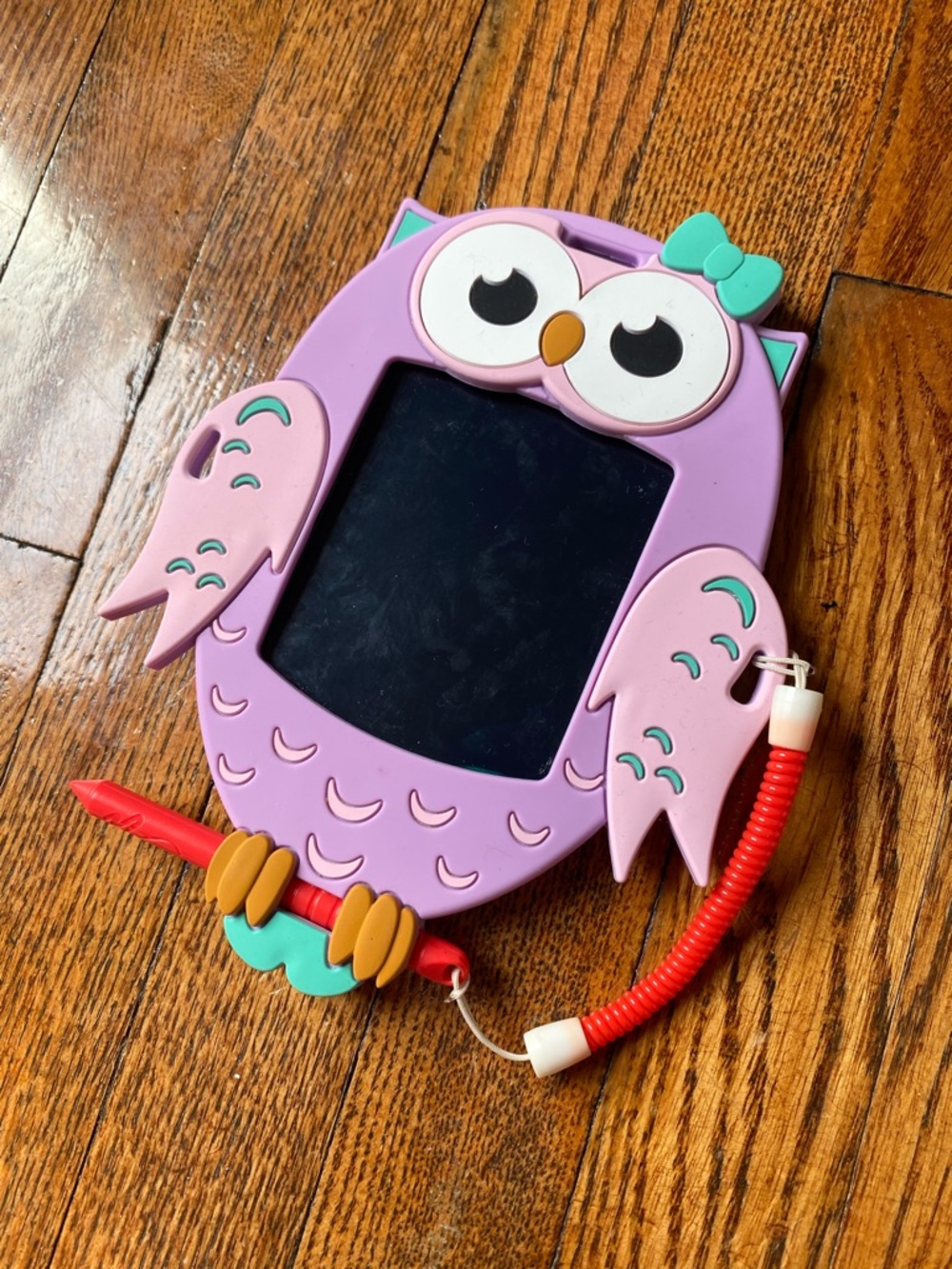 Purple & Pink Owl LCD Drawing Tablet with Red Pen